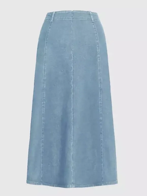 Western Denim Maxi Skirt For Women - Boho A-Line High Waisted Long Skirt - All Season Casual Wear 2026