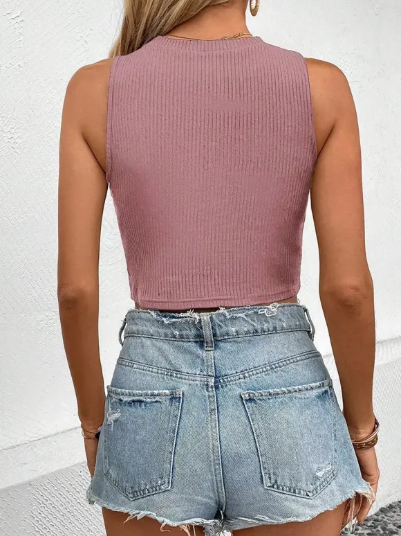 White Cami Top Jewel Neck Chic Camis For Women