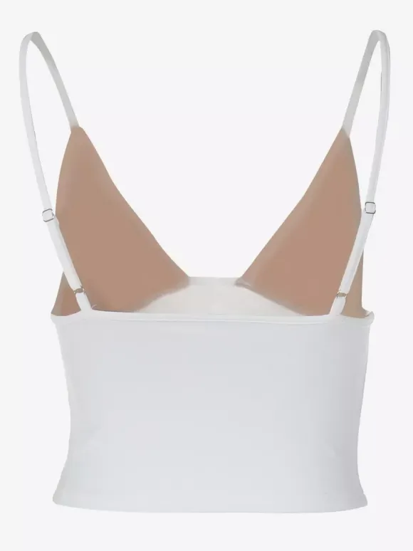 White Cami Top V-Neck Lace Polyester Sexy Women Camis