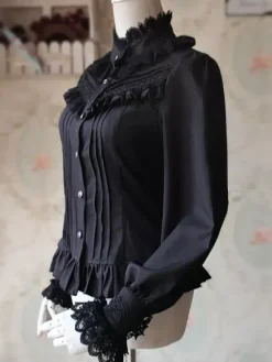 White Lolita Blouse Fragrant Series Infanta Chic Chiffon Shirt For Women