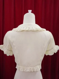 White Lolita Blouse Ruffles Cotton Blouse for Women