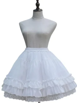 White Lolita Petticoat Neverland Ruffles Frills Layered Chiffon Lolita Crinoline