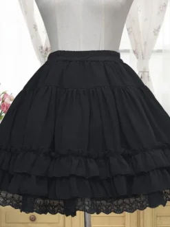 White Lolita Petticoat Neverland Ruffles Frills Layered Chiffon Lolita Crinoline