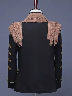 White Palace Performing Arts Tassel Sequin Men's Stage Costume Long Sleeves Retro Costumes For Man Burgundy