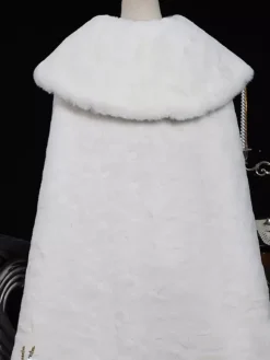 White Retro Costumes Pom Poms Polyester Cloak Women's Retro Marie Antoinette Costume 18th Century Costume