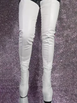 White Sexy Over The Knee Boots Stiletto Heel Thigh High Boots