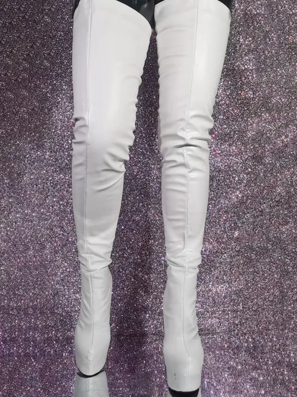 White Sexy Over The Knee Boots Stiletto Heel Thigh High Boots