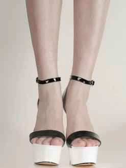 White Sexy Shoes Women Open Toe Platform Sky High Ankle Strap Sandal Shoes High Heel Sandals
