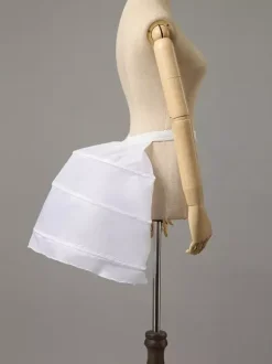 White Short Bustle Hoop Skirt Petti Coat For Victorian Dress