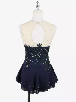 White Skating Dress Sleeveless Beaded Women And Girl Ice Skater Dress