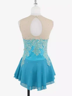 White Skating Dress Sleeveless Beaded Women And Girl Ice Skater Dress