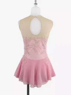 White Skating Dress Sleeveless Beaded Women And Girl Ice Skater Dress