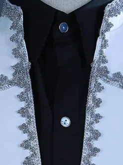 White Vintage Set Vintage Polyester Ruffles Long Sleeves Retro Costumes For Man