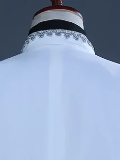 White Vintage Set Vintage Polyester Ruffles Long Sleeves Retro Costumes For Man