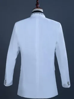 White Vintage Set Vintage Polyester Ruffles Long Sleeves Retro Costumes For Man
