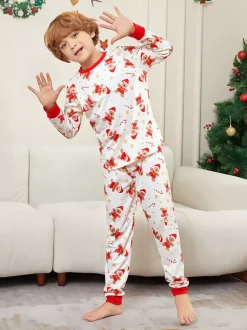 White And Red Gingerbread Man Print Family Christmas Pajamas 2026