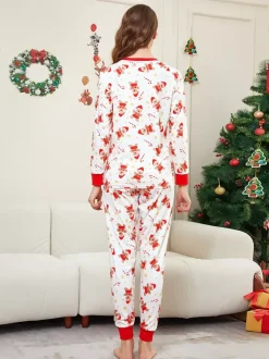 White And Red Gingerbread Man Print Family Christmas Pajamas 2026