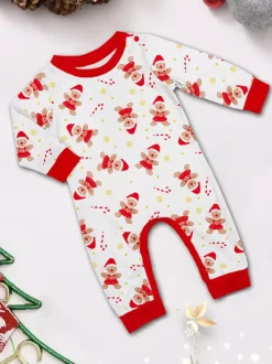 White And Red Gingerbread Man Print Family Christmas Pajamas 2026