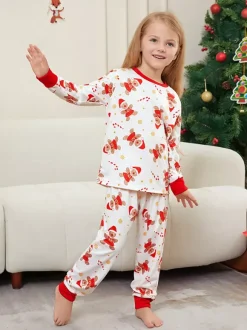 White And Red Gingerbread Man Print Family Christmas Pajamas 2026