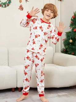 White And Red Gingerbread Man Print Family Christmas Pajamas 2026