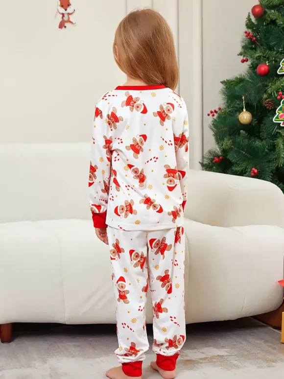 White And Red Gingerbread Man Print Family Christmas Pajamas 2026