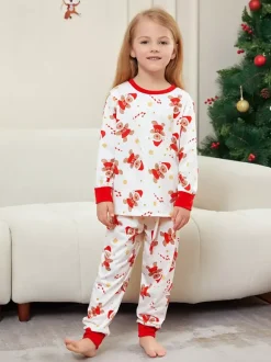 White And Red Gingerbread Man Print Family Christmas Pajamas 2026