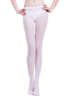 White Ballerina Velvet Ballet Stockings for Women