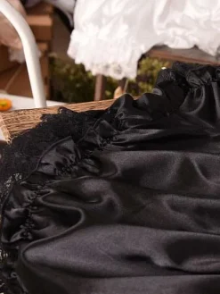 White Black Light Orange Lolita Bloomers Silk-like Lace Trim