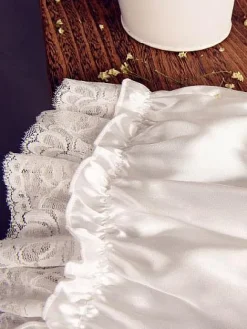 White Black Light Orange Lolita Bloomers Silk-like Lace Trim