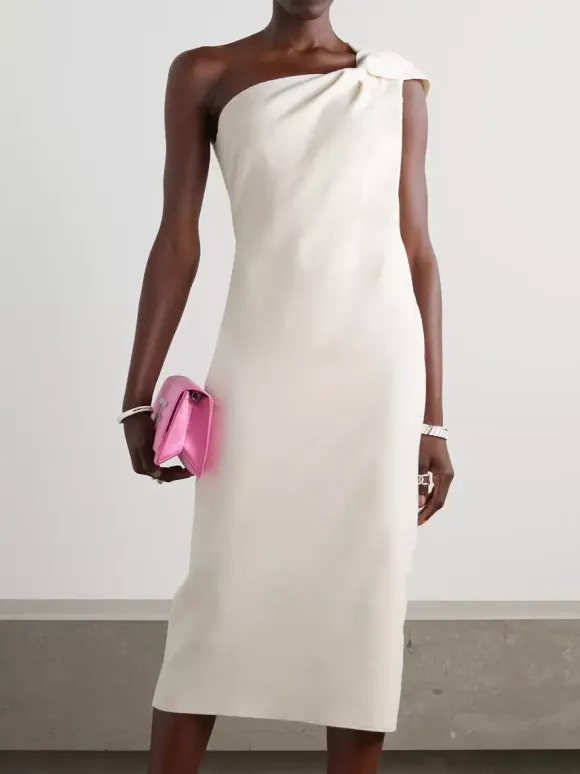 White Bridal Mother Dress One-Shoulder Sleeveless Short Pleated Guest Dresses For Wedding Free Customization