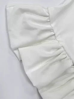 White Cami Top U-Neck Ruffles Backless Chic Camis For Women
