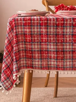 White Christmas Polyester Fiber Polyester Plaid Christmas Holidays Costumes