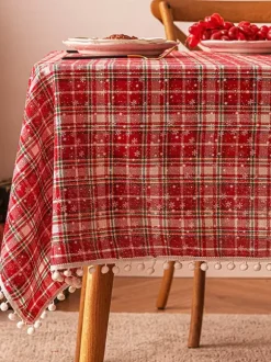 White Christmas Polyester Fiber Polyester Plaid Christmas Holidays Costumes
