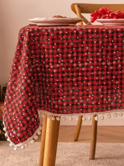 White Christmas Polyester Fiber Polyester Plaid Christmas Holidays Costumes