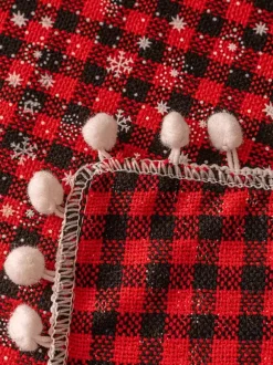 White Christmas Polyester Fiber Polyester Plaid Christmas Holidays Costumes