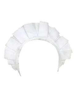 White Cotton Lolita Maidservant Headwear Ruffles