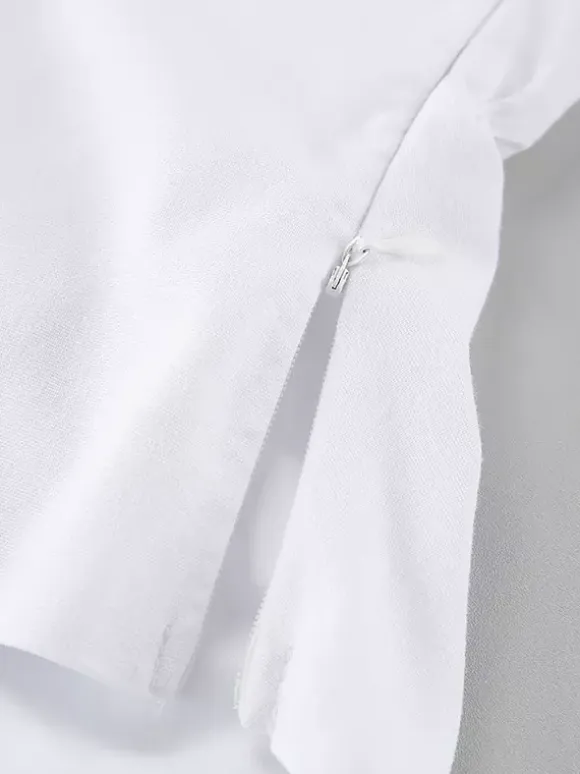 White 100% Cotton Women's Maxi Dress - Spaghetti Strap Ruched Bust Sundress - Sexy V-neck Ruffle Trim Beach Vacation Long Dress 2026