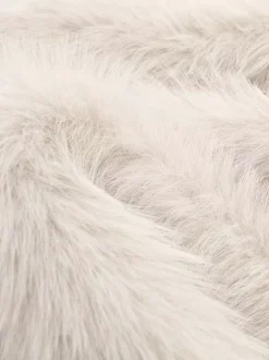 White Faux Fur Midi Coat Notched Lapel Winter Eco-friendly Long Jacket For Women 2026