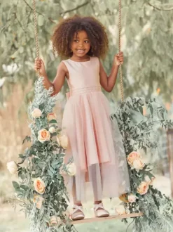 White Flower Girl Dresses Ivory Tulle Sleeveless Jewel Neck Flower Girl Dresses