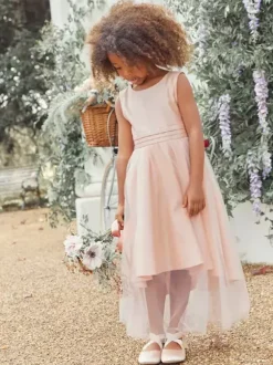 White Flower Girl Dresses Ivory Tulle Sleeveless Jewel Neck Flower Girl Dresses