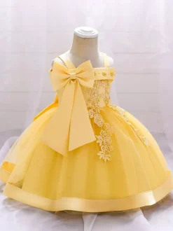 White Flower Girl Dresses Soft Pink Tulle Sleeveless Square Neck Flower Girl Dresses