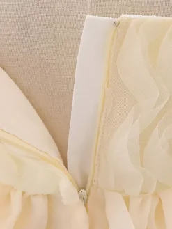 White Flower Girl Dresses Special Occasion Dresses Light Pink Tulle Short Sleeves Square Neck Flower Girl Dresses