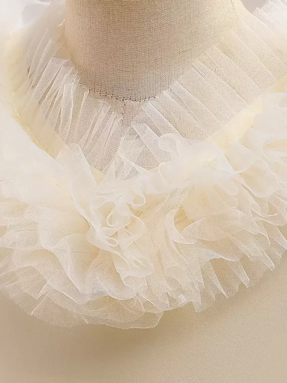 White Flower Girl Dresses Special Occasion Dresses Champagne Tulle Sleeveless V-Neck Flower Girl Dresses