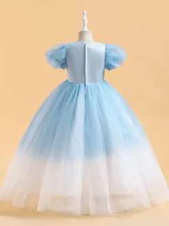 White Flower Girl Dresses Special Occasion Dresses Pink Sequined Short Sleeves Jewel Neck Flower Girl Dresses