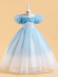 White Flower Girl Dresses Special Occasion Dresses Pink Sequined Short Sleeves Jewel Neck Flower Girl Dresses