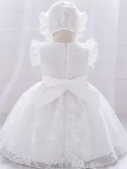 White Flower Girl Dresses Special Occasion Dresses White Lace Sleeveless Jewel Neck Flower Girl Dresses