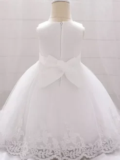 White Flower Girl Dresses Special Occasion Dresses Champagne Lace Sleeveless Jewel Neck Flower Girl Dresses