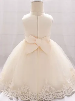 White Flower Girl Dresses Special Occasion Dresses Champagne Lace Sleeveless Jewel Neck Flower Girl Dresses