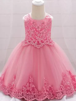 White Flower Girl Dresses Special Occasion Dresses Champagne Lace Sleeveless Jewel Neck Flower Girl Dresses