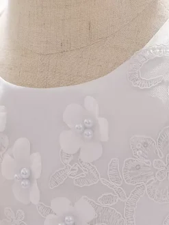 White Flower Girl Dresses Special Occasion Dresses White Lace Sleeveless Jewel Neck Flower Girl Dresses